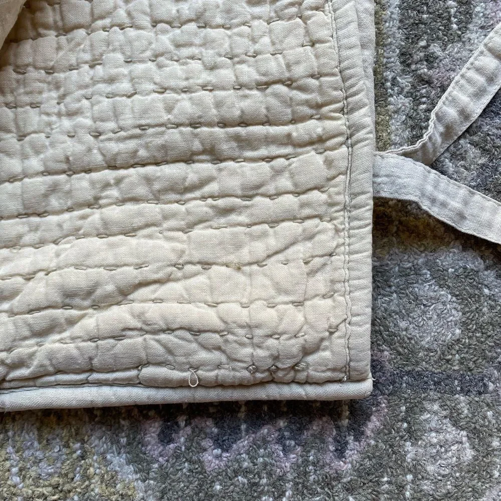 Pottery Barn Quilted Pillow Case Shams with Ties